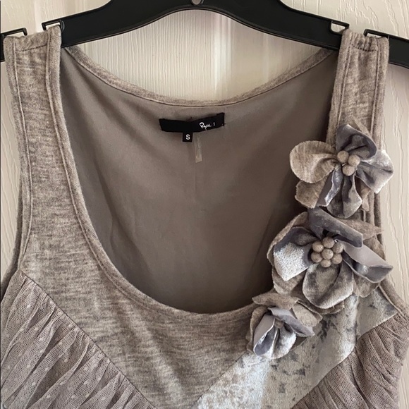 Ryu gray lace velvet and floral S dress - Picture 6 of 8